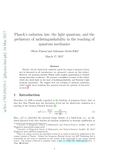 Planck`s radiation law, the light quantum, and the prehistory of