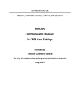 Selected Communicable Diseases In Child Care Settings