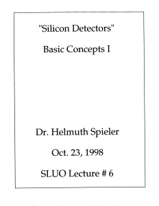 Silicon Detectors - Basic Concepts I