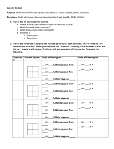 Genetic Soduko Purpose: Use interactive Punnett square