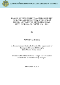 islamic reform and revivalism in southern thailand: a - Library