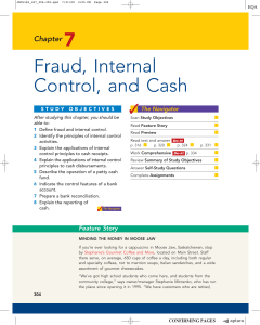 Fraud, Internal Control, and Cash 7