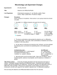 Microbiology Lab Experiment Changes