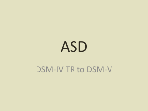 DSM-IV TR to DSM-V