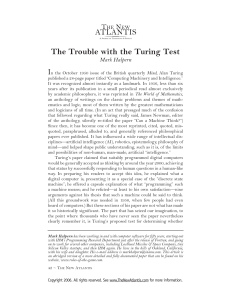 The Trouble with the Turing Test