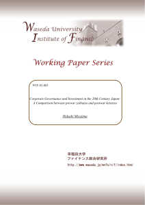Corporate Governance and Investment in the 20th Century Japan: A