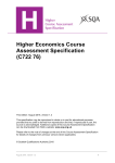Higher Economics Course Assessment Specification