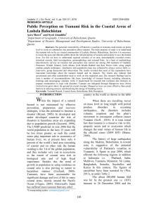 Public Perception on Tsunami Risk in the Coastal Areas of Lasbela