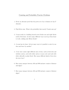 Counting and Probability Practice Problems