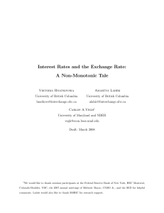 Interest Rates and the Exchange Rate: A Non