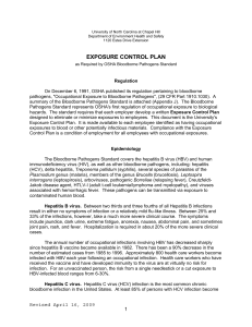 exposure control plan - Environment, Health and Safety