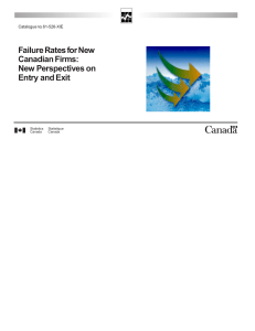 Failure Rates for New Canadian Firms: New Perspectives on Entry