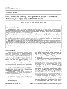 GJB2associated hearing loss: Systematic review of