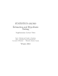 STATISTICS 450/850 Estimation and Hypothesis Testing