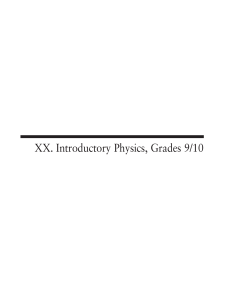 XX. Introductory Physics, Grades 9/10