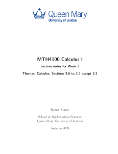 MTH4100 Calculus I - School of Mathematical Sciences
