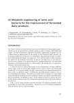 42 Metabolic engineering of lactic acid bacteria for the improvement
