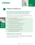 the Patheon OneSource™ Information Sheet