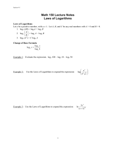 Laws of Logarithms