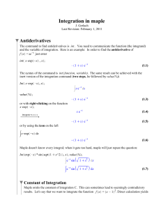 Integration in maple