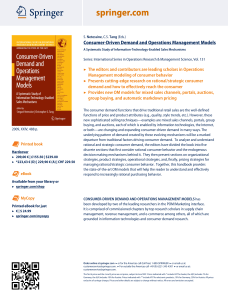 Consumer-Driven Demand and Operations Management