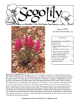 2015 Sego Lily newsletter - Utah Native Plant Society