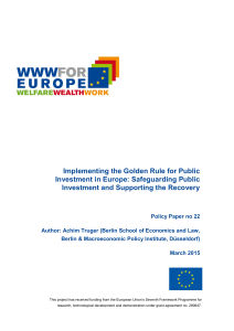 Implementing the Golden Rule for Public Investment in Europe