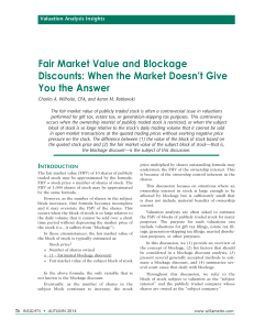 Fair Market Value and Blockage Discounts: When the Market Doesn