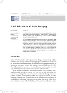 Youth Subcultures ad Social Pedagogy