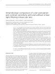 Intraindividual comparison of color perception and contrast