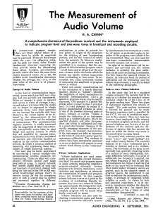 The Measurement of Audio Volume