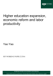 Higher education expansion, economic reform and labor productivity
