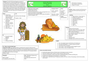 Anstey Junior School Long Term Planning Year 4 Awesome Egyptians