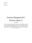 Science Olympiad 2011 Practice Optics C