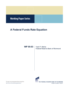 A Federal Funds Rate Equation - Federal Reserve Bank of Richmond