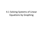 5.1 Solving Systems of Linear Equations by Graphing