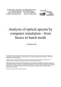 Analyzing optical spectra by computer simulation