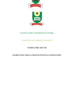 MGS740 - National Open University of Nigeria