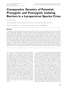 Comparative Genetics of Potential Prezygotic and Postzygotic