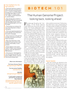 The Human Genome Project - HudsonAlpha Institute for Biotechnology