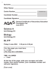 GCSE Biology Modified question paper Unit 01 - Biology June