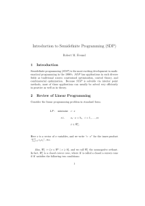 Introduction to Semidefinite Programming