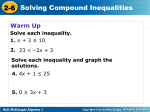 2-6 Solving Compound Inequalities