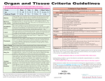 Organ and Tissue Criteria Guidelines