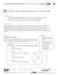 Lesson 13: The Inscribed Angle Alternate—A Tangent Angle