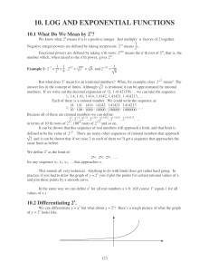 10. log and exponential functions