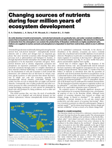 Changing sources of nutrients during four million years of ecosystem