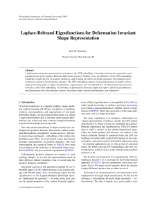 Laplace-Beltrami Eigenfunctions for Deformation Invariant Shape