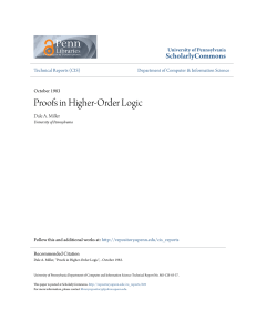 Proofs in Higher-Order Logic - ScholarlyCommons