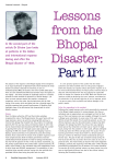 Lessons from the Bhopal Disaster: Part II